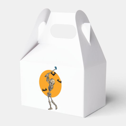Golfing Skeleton Halloween Mannen Golf Halloween G Bedankdoosjes (Voorkant Zijde)