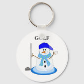 Golfing Snowman Sleutelhanger (Voorkant)