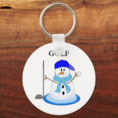 Golfing Snowman Sleutelhanger (Voorkant)