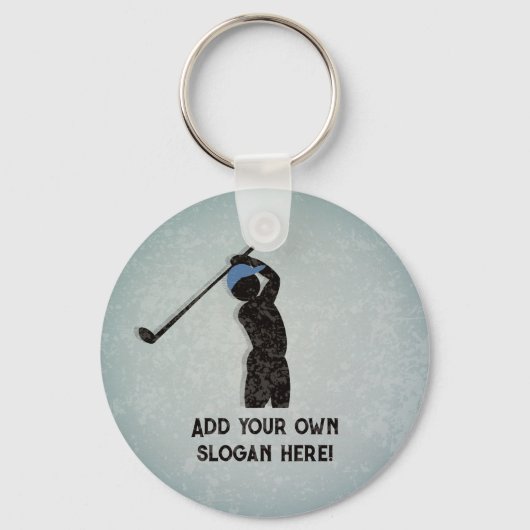 Golfing, spelbreker, jouw tekst beide zijden sleutelhanger (Voorkant)