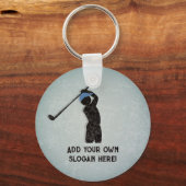 Golfing, spelbreker, jouw tekst beide zijden sleutelhanger (Voorkant)