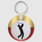 Golfing Sport ball and golfer Elegant background Sleutelhanger (Voorkant)