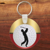 Golfing Sport ball and golfer Elegant background Sleutelhanger (Voorkant)