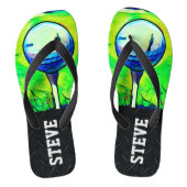 Golfing Sports Diamond Bord Name Teenslippers (Voetbed)