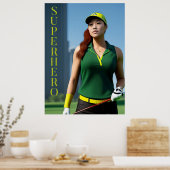 Golfing Superheld Poster (Keuken)