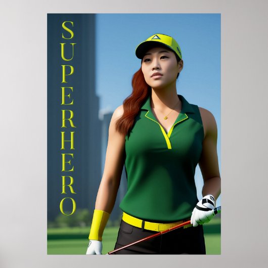 Golfing Superheld Poster (Voorkant)