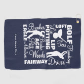 Golfing Terminology Fun Golfers Personalized Golfhanddoek (Horizontaal)