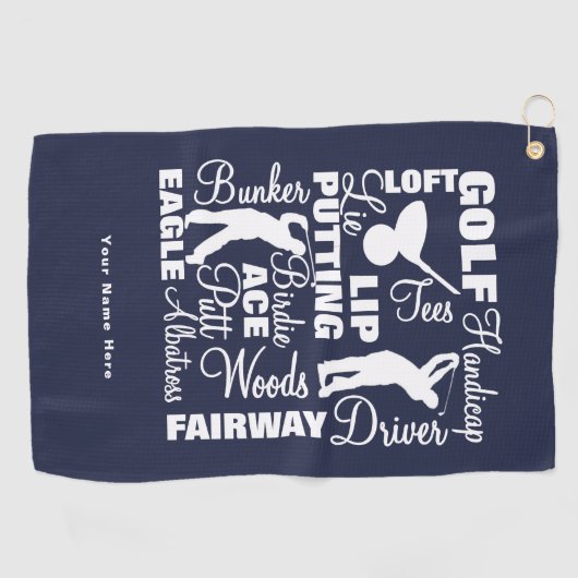 Golfing Terminology Fun Golfers Personalized Golfhanddoek (Horizontaal)