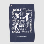 Golfing Terminology Fun Golfers Personalized Golfhanddoek (Voorkant)
