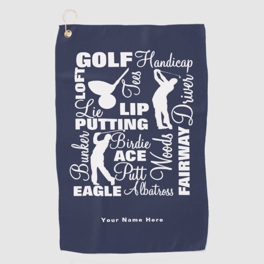 Golfing Terminology Fun Golfers Personalized Golfhanddoek (Voorkant)