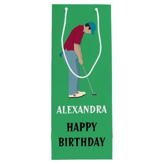 Golfing ThMED Green Wijn Cadeautas (Achterkant)