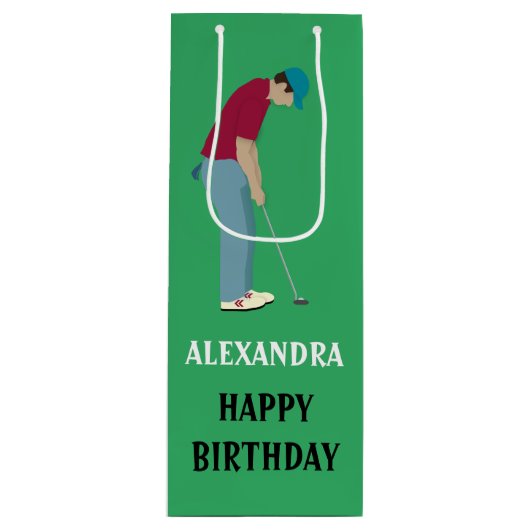 Golfing ThMED Green Wijn Cadeautas (Voorkant)