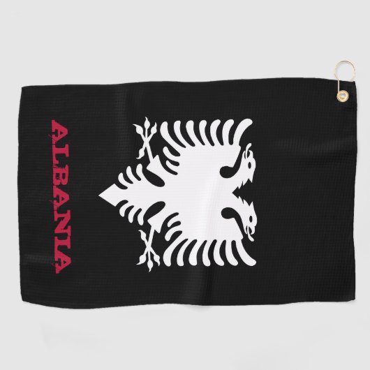 Golfing van Albanië en Albanese wapenschild/vlag Golfhanddoek (Horizontaal)