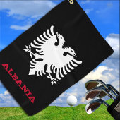 Golfing van Albanië en Albanese wapenschild/vlag Golfhanddoek