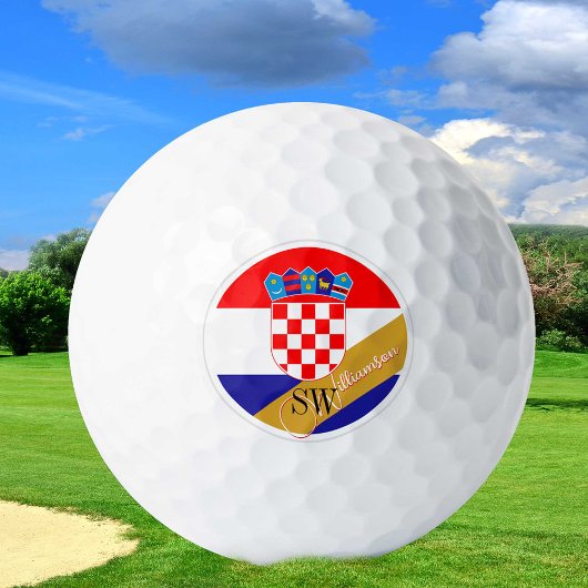 Golfing van Kroatië en Monogram, Kroatische vlag / Golfballen