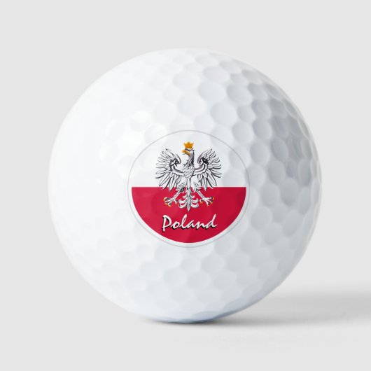 Golfing van Polen en Poolse vlag/Golfbal Golfballen (Voorkant)