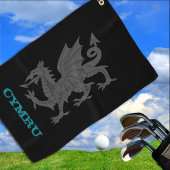 Golfing Wales & Dragon, Welsh mantel/flag Golfhanddoek