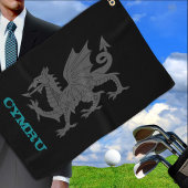 Golfing Wales & Dragon, Welsh mantel/flag Golfhanddoek