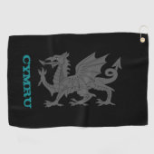 Golfing Wales & Dragon, Welsh mantel/flag Golfhanddoek (Horizontaal)