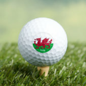 Golfing Wales & Welsh Flag, Cymru / Golf Ball Golfballen (Insitu Shirt)