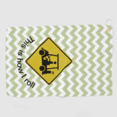 Golfing Yield Sign Green Chevron Golf Towel Golfhanddoek (Horizontaal)