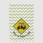 Golfing Yield Sign Green Chevron Golf Towel Golfhanddoek (Voorkant)