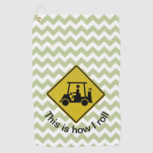 Golfing Yield Sign Green Chevron Golf Towel Golfhanddoek (Voorkant)
