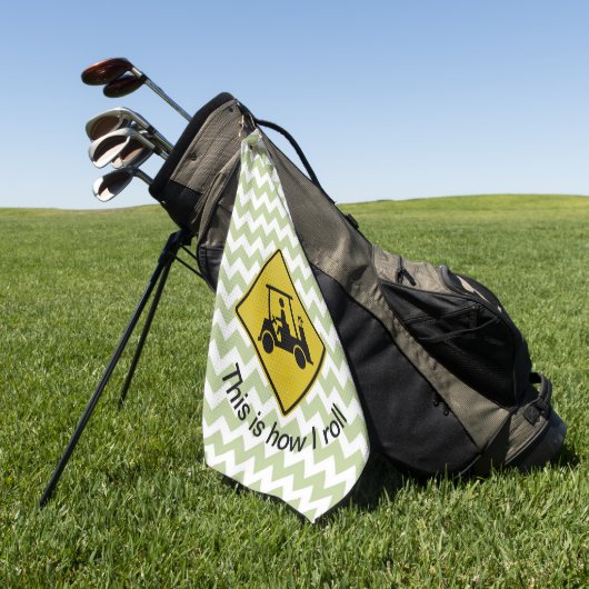 Golfing Yield Sign Green Chevron Golf Towel Golfhanddoek (Groen)
