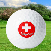 Golfing Zwitserland en Zwitserse vlag/Golfbal Golfballen