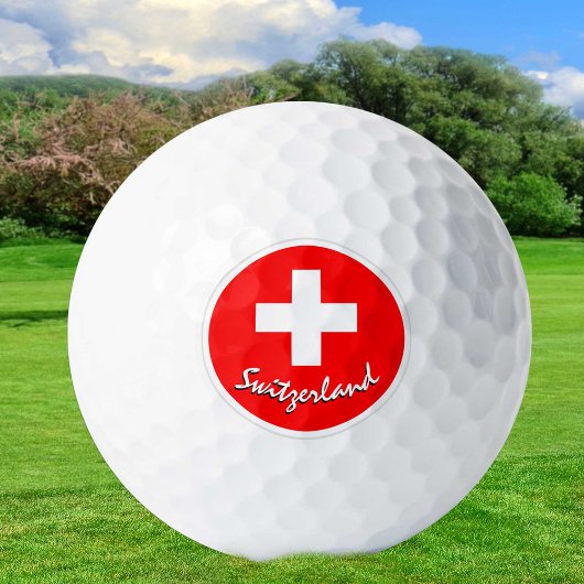 Golfing Zwitserland en Zwitserse vlag/Golfbal Golfballen