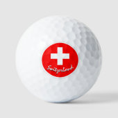 Golfing Zwitserland en Zwitserse vlag/Golfbal Golfballen (Voorkant)