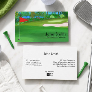 Golfinstructeur Fairway Golfbaanontwerp Visitekaartje