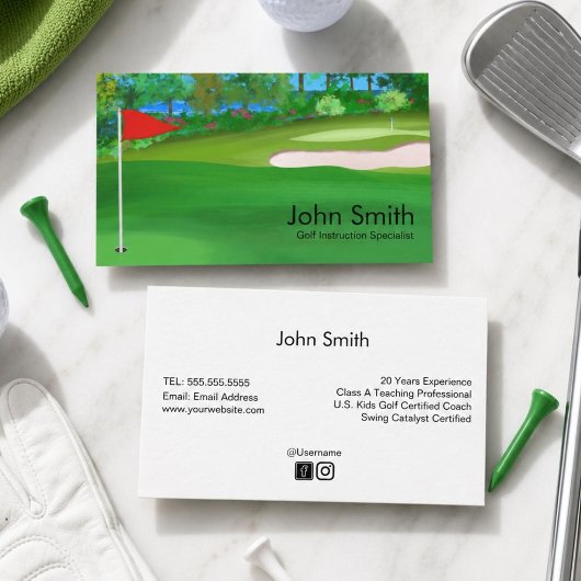 Golfinstructeur Fairway Golfbaanontwerp Visitekaartje