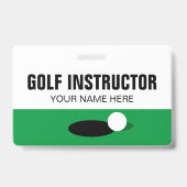 Golfinstructeur naam badge met clip of koord (Achterkant)