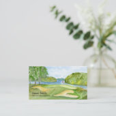 Golfinstructeur Professionele waterverf golf Visitekaartje (Staand voorkant)
