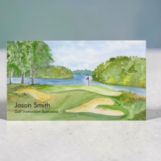 Golfinstructeur Professionele waterverf golf Visitekaartje