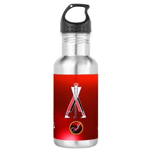 GOLFINSTRUCTEUR RODE RUBY MONOGRAM WATERFLES (Voorkant)