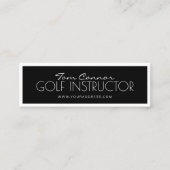 Golfinstructeur Zwart-wit begrensde Kaart Mini Visitekaartje (Voorkant)