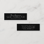 Golfinstructeur Zwart-wit begrensde Kaart Mini Visitekaartje (Voorkant / Achterkant)