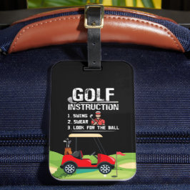 Golfinstructie voor goufer home decoratie grappig bagagelabel