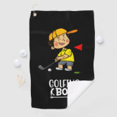 Golfjongen golft op golfvlag Golf Balls Golfhanddoek (Insitu)