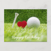 Golfkaart golfbal en t-shirt op groen met liefde briefkaart (Voorkant)