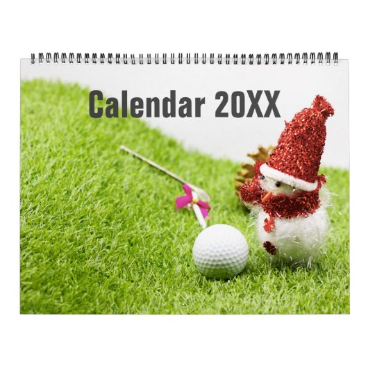 Golfkalender met golfbal Kerstmis Nieuwjaar Kalender (Hoes)
