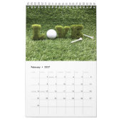 Golfkalender met golfbal op groen gras kalender (Feb 2027)