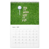 Golfkalender met golfbal op groen gras kalender (Mar 2027)