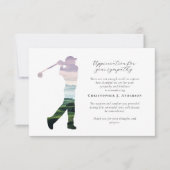 Golfkalligrafie Sympathy Fotobegrafenis Bedankkaart (Voorkant)