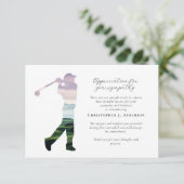 Golfkalligrafie Sympathy Fotobegrafenis Bedankkaart (Staand voorkant)