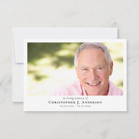 Golfkalligrafie Sympathy Fotobegrafenis Bedankkaart (Achterkant)