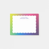 Golfkante kleurrijke trendy retro post-it® notes (Voorkant)