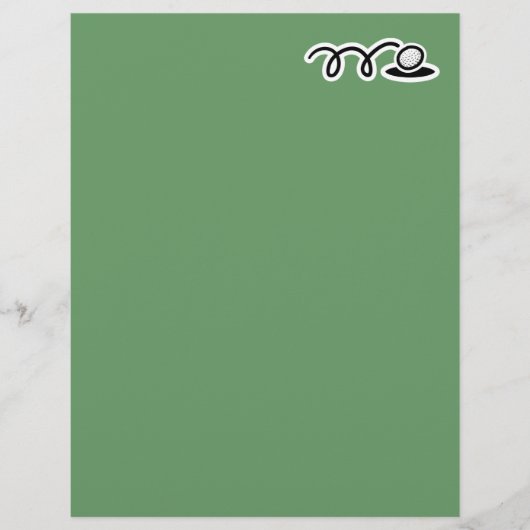 Golfkantoorbenodigdheden met cartoon golfbal (Voorkant)